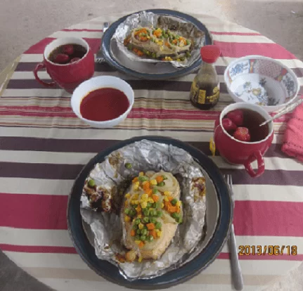 стейк из семги с овощами