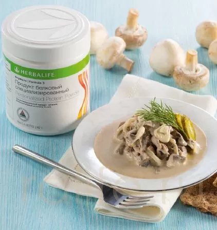 бефстроганов с белыми грибами