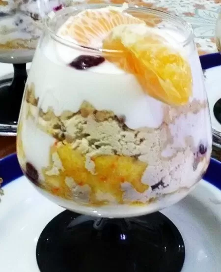 десерт с коктейлем Гербал и мандаринами