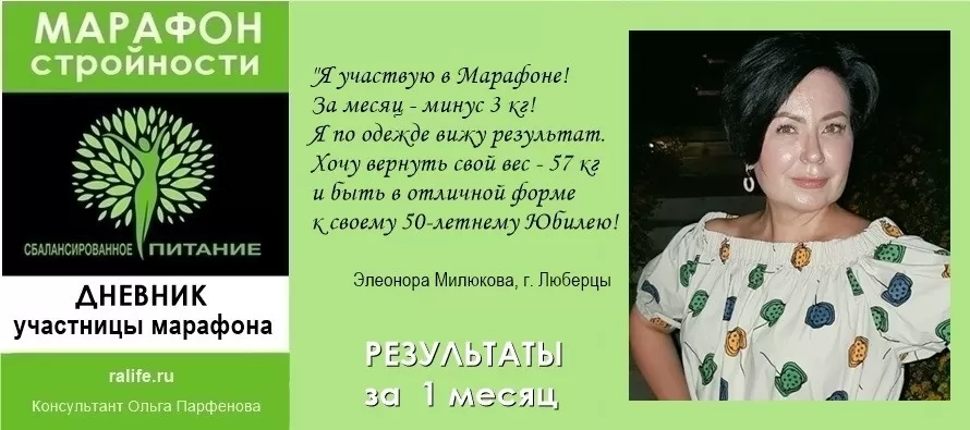 Дневник новой участницы Марафона стройности