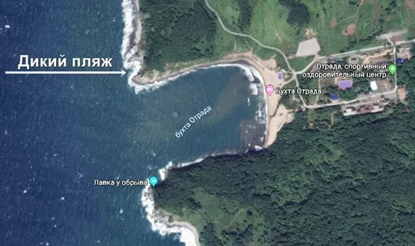 пляж на карте