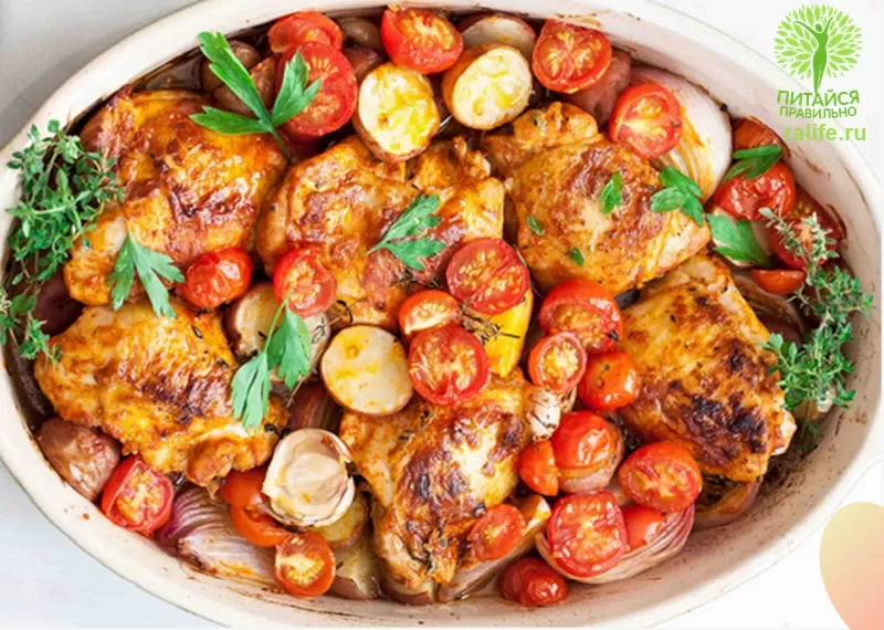 Куриное филе с картофелем и овощами